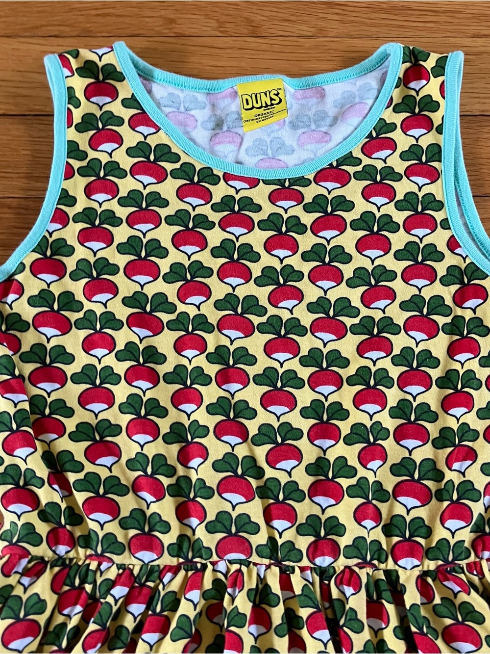 Duns Yellow Red Colorful Radish Vegetable Veggie Skater Twirl Dress 146 10 11 - Picture 2 of 4